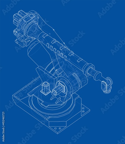 Industrial Robotic Arm. Vector
