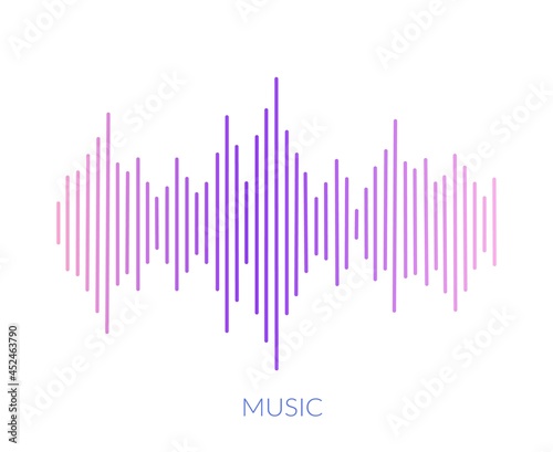 Amplified sound wave. Colorful design with sound frequency music audio waves for technology vector image on light background photo