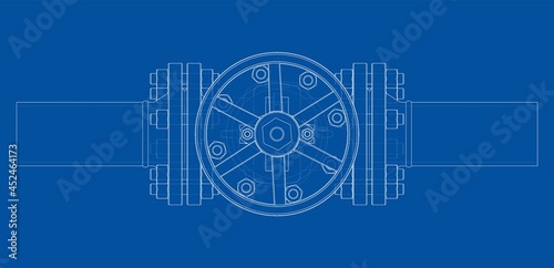 Industrial valve. Vector rendering of 3d