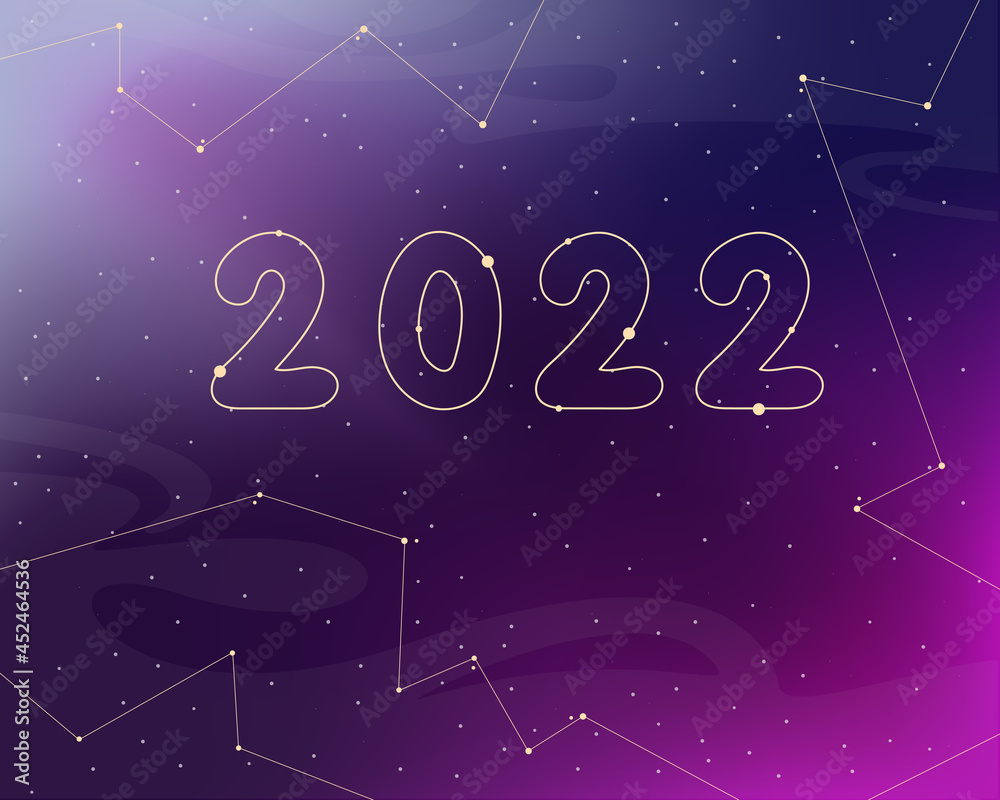 new year 2022 astrology background vector illustration