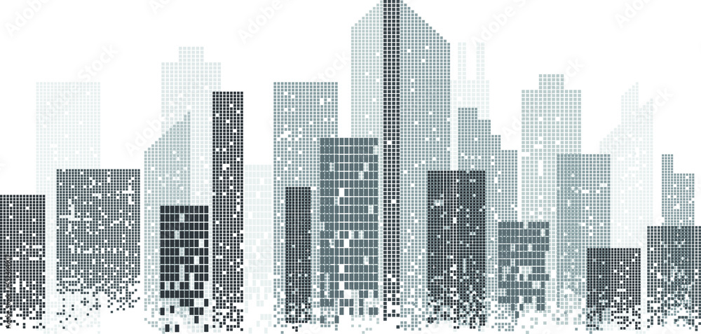 Building and City Illustration, City scene at night time. vector illustrations
