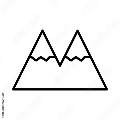 Winter Mountain Vector Line Icon Design