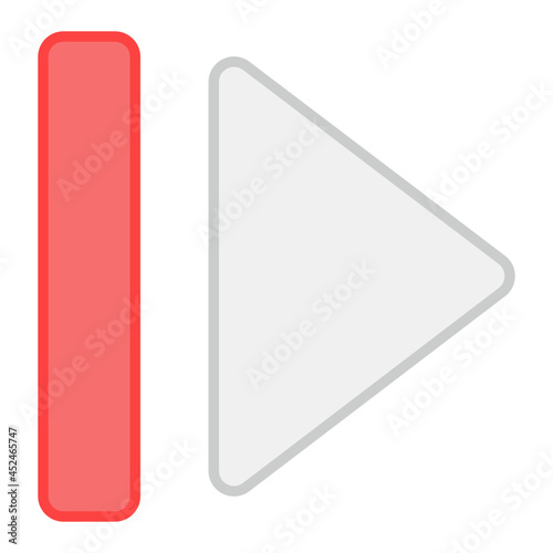 A flat design icon of right button