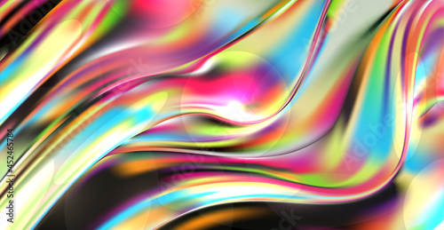 Luxury liquid background. Trendy colorful Holographic abstract wave background. Abstract background with 3d wavy shape.