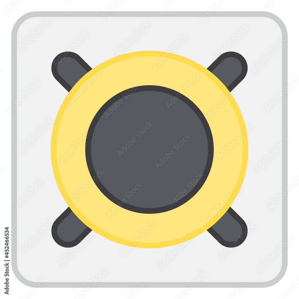 A flat design icon of sound system, woofer A flat design icon of sound system, woofer