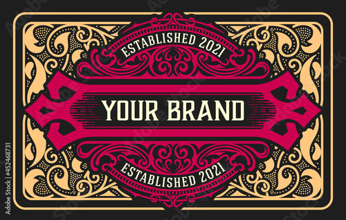 Western card with vintage style