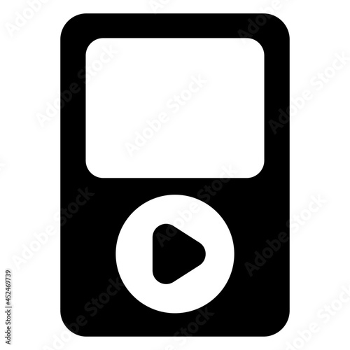 A solid design icon of MP3 player