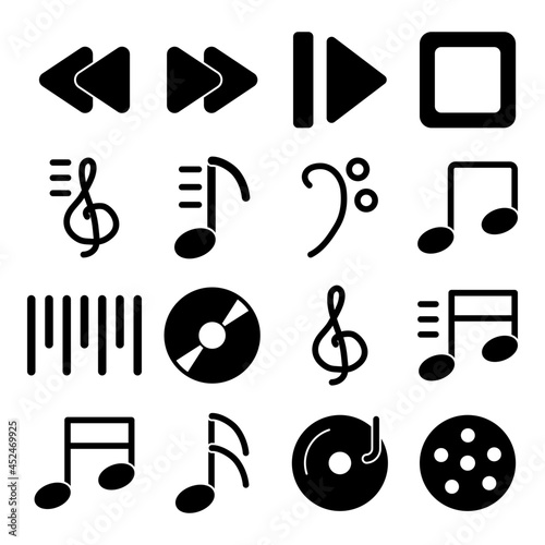 Pack of Music Equipment solid Icons