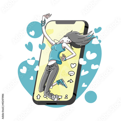 Dancing and popular on social media network