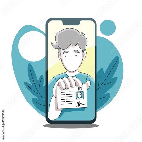 Submit or upload personal identity card by taking selfie picture from phone