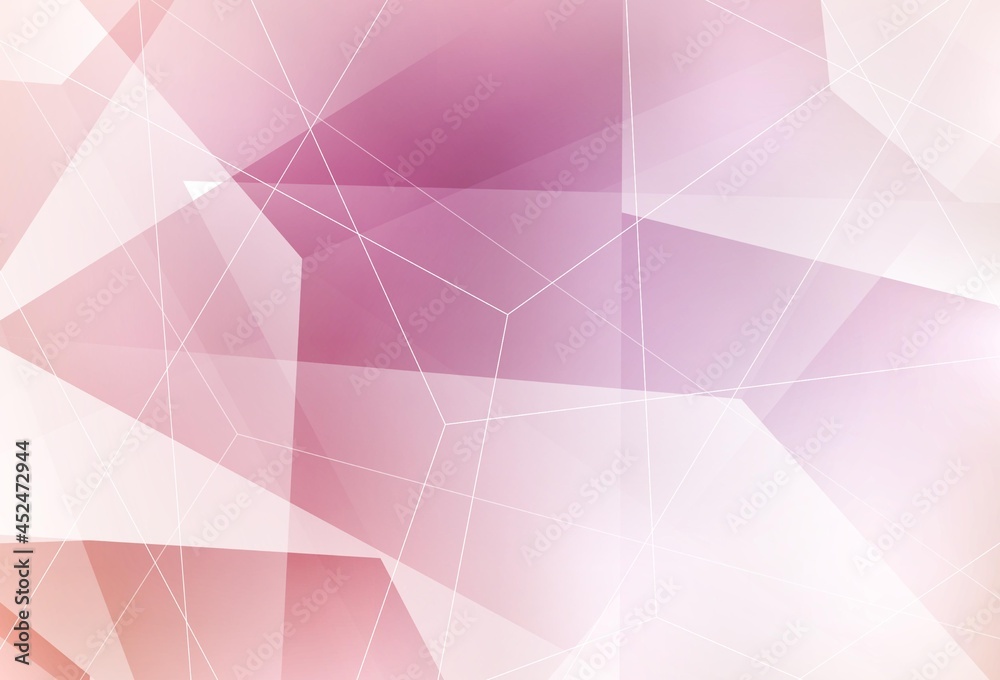 Fototapeta premium Light Pink vector template with crystals, triangles.