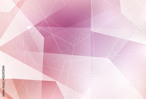 Light Pink vector template with crystals, triangles.