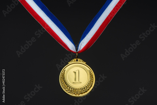 Photo First place - gold medal on isolated background