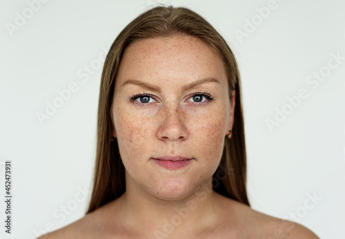 Worldface- Russian woman in a white background