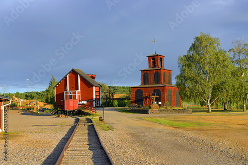 Falun, Sweden - Mining Area of the Great Copper Mountain, UNESCO World Heritage Site. The are an outstanding example of a technological ensemble with a historical industrial landscape photo