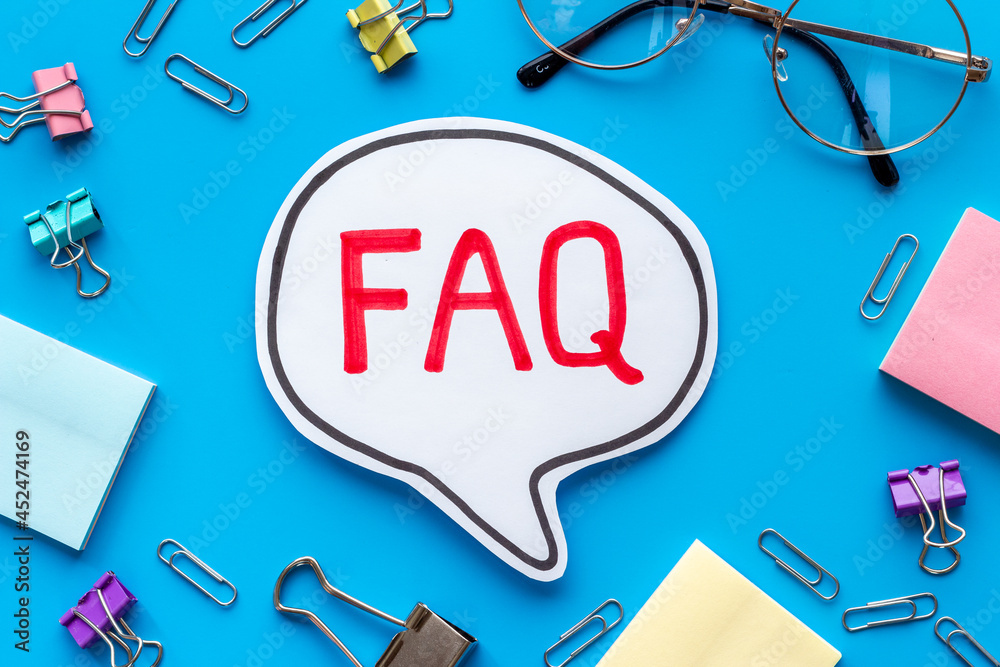 Word faq frequently asked questions with stationery on working place Word faq frequently asked questions with stationery on working place