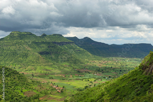 View of Sahyadri mountains from Dhodap fort, Nashik, Maharashtra, India. photo