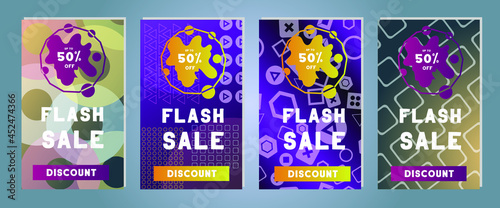 Modern promotion web banner for social media and mobile apps. Web stories templates