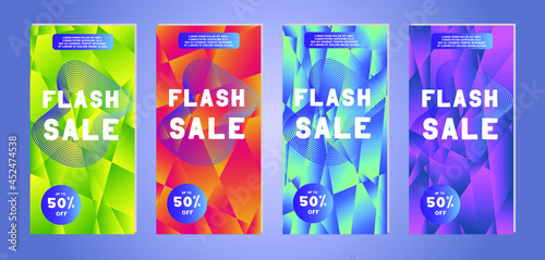 Modern promotion web banner for social media and mobile apps. Web stories templates
