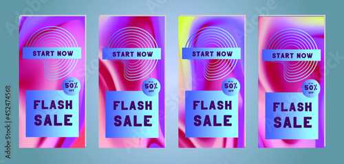 Modern promotion web banner for social media and mobile apps. Web stories templates