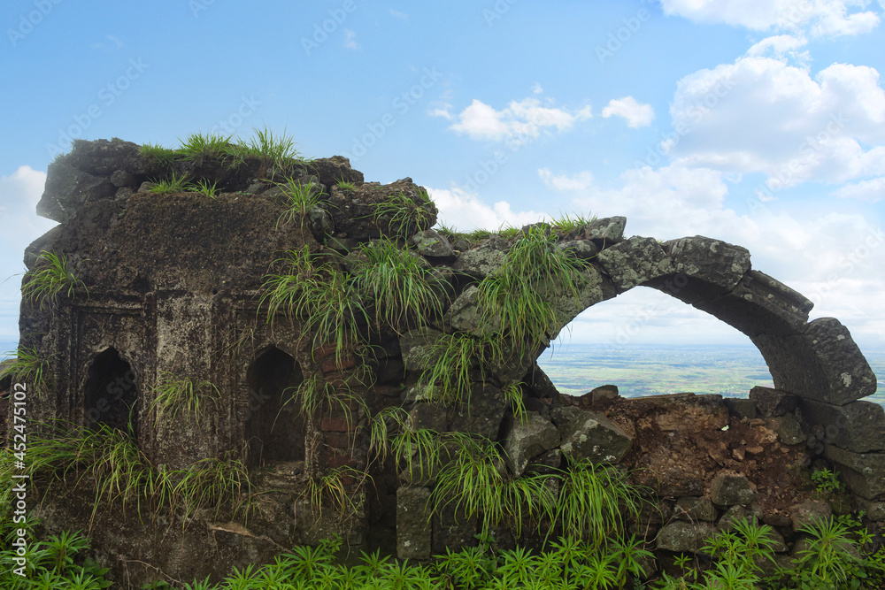 Walls of Dhodap fort in ruins, Nashik, Maharashtra, India. Walls of Dhodap fort in ruins, Nashik, Maharashtra, India.
