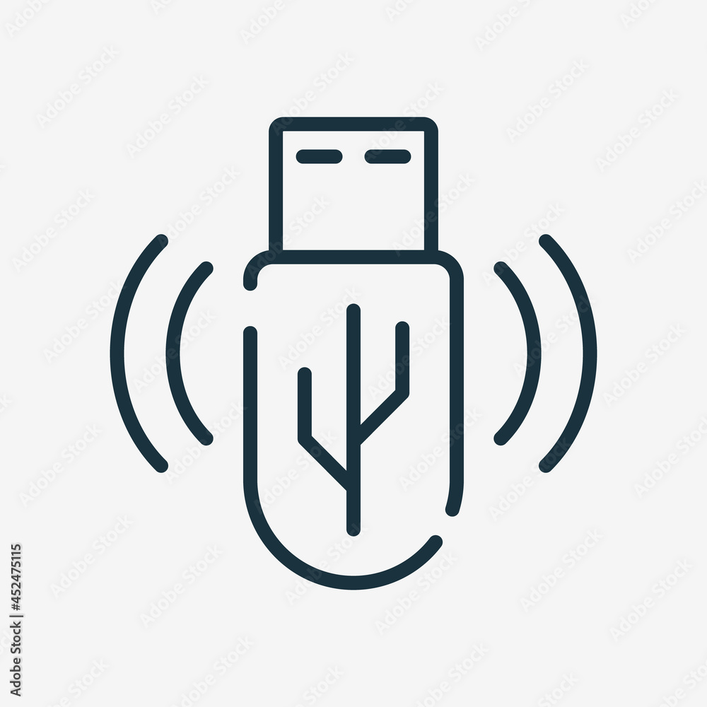 USB Flash Drive Line Icon. Memory Card for Data Linear Icon. Editable Stroke. Isolated Vector Illustration USB Flash Drive Line Icon. Memory Card for Data Linear Icon. Editable Stroke. Isolated Vector Illustration
