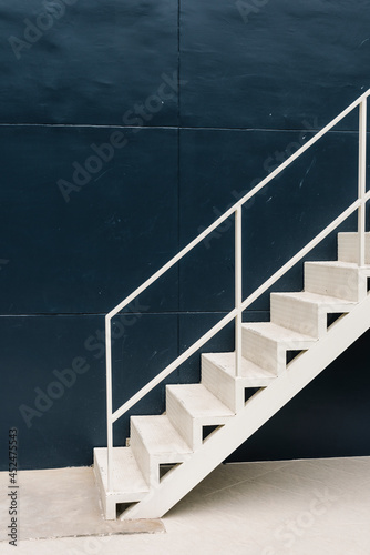 White staircase in a blue building