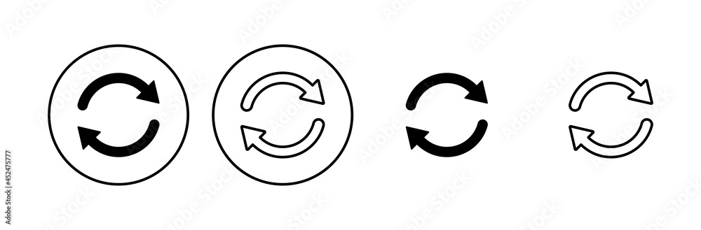 Refresh icon set. Reload icon vector. Update icon.