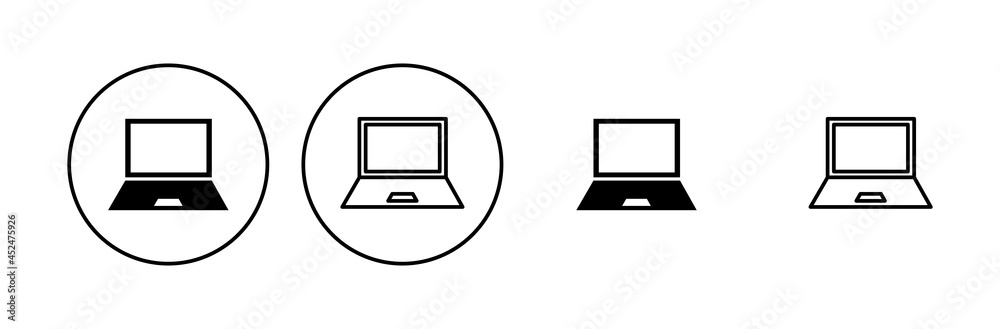 Laptop icon set. computer icon vector Laptop icon set. computer icon vector