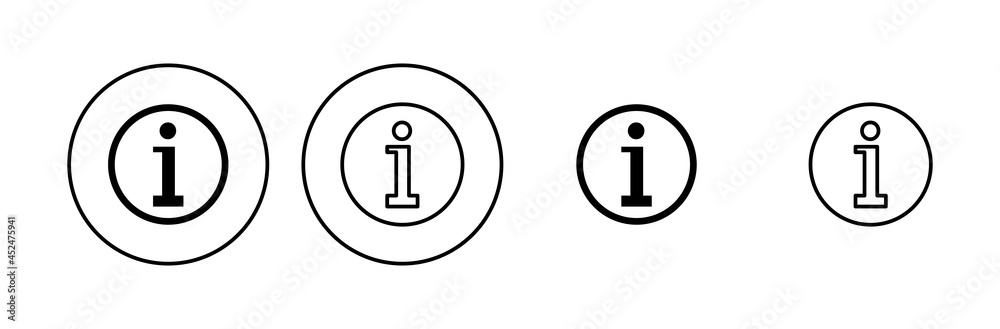 Info sign icon set. about us icon vector. Faq icon Info sign icon set. about us icon vector. Faq icon
