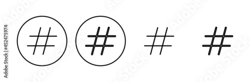 Hashtag icon set. hashtag symbol
