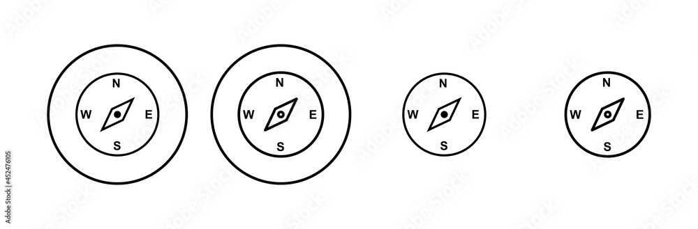 Compass icon set. arrow compass icon vector Compass icon set. arrow compass icon vector