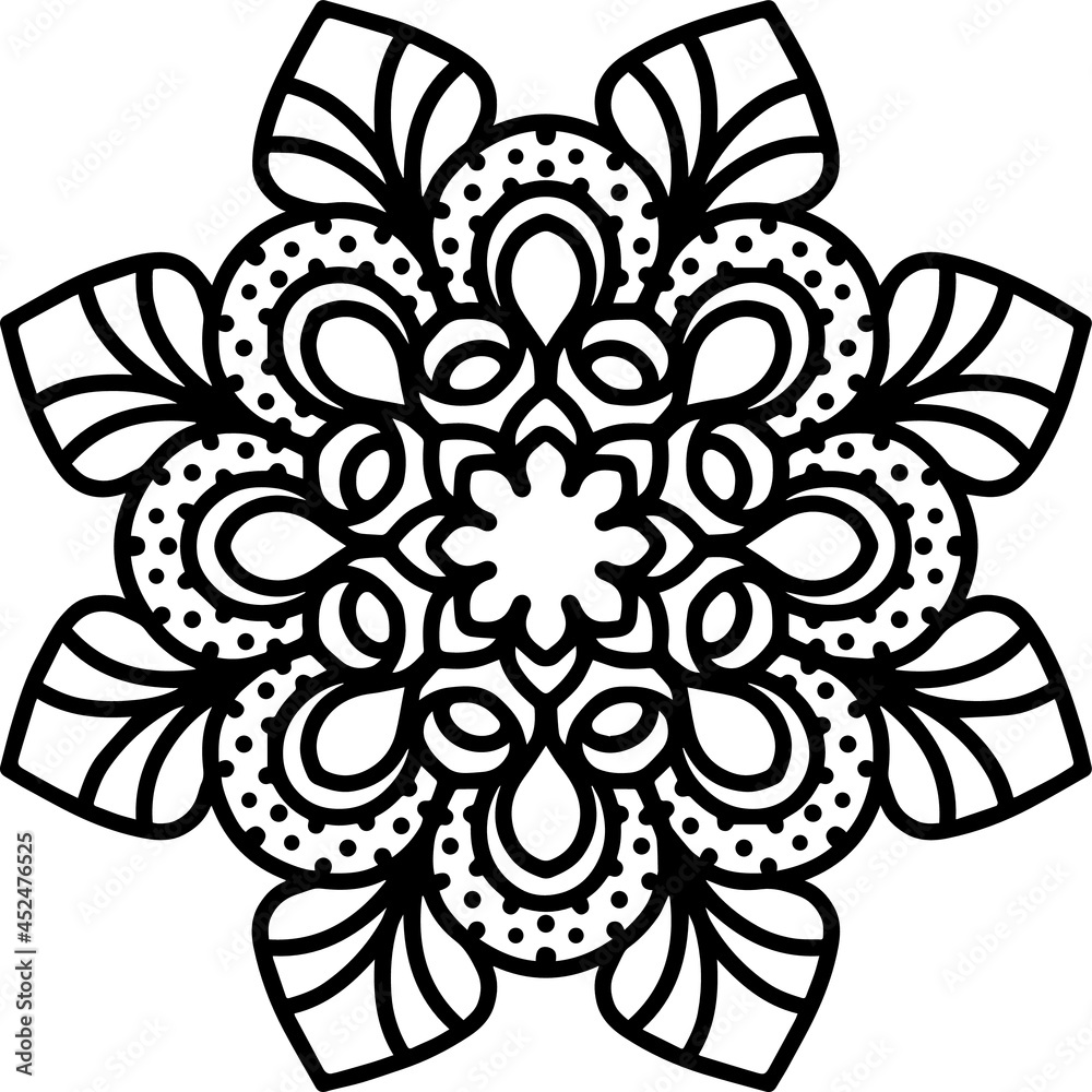 Mandala Art can be used for artwork decoration, coloring or tattoo design. Mandala Art can be used for artwork decoration, coloring or tattoo design.