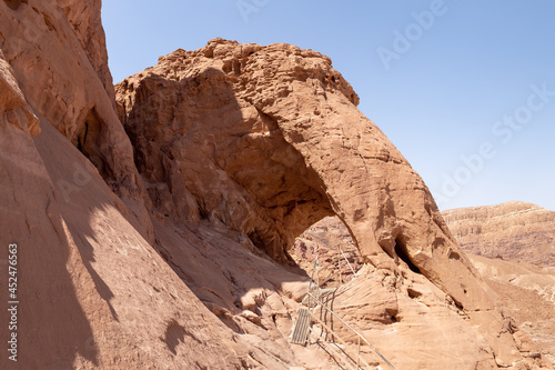 Fantastic  rock - Arch - formed as a result of centuries-old washing out of rocks by groundwater in Timna National Park near Eilat  southern Israel.