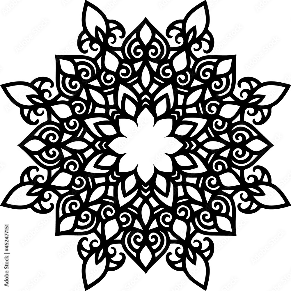 Mandala Art can be used for artwork decoration, coloring or tattoo design.