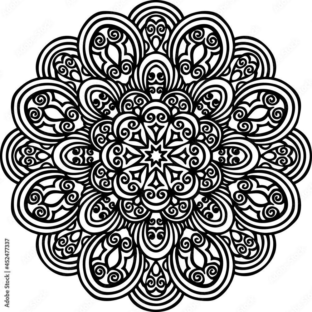 Mandala Art can be used for artwork decoration, coloring or tattoo design. Mandala Art can be used for artwork decoration, coloring or tattoo design.