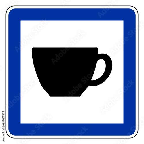 Tasse und Schild