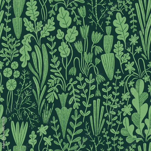 Fresh garden greens pattern illustration