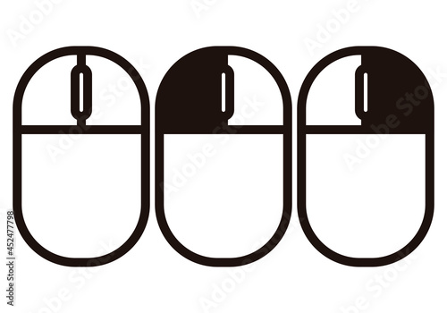 Icono de ratón de ordenador en fondo blanco.