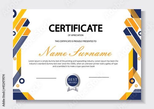 Certificate of appreciation template, simple and elegant design