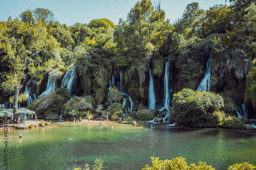 Fototapeta Naklejka Na Ścianę i Meble -  Kravice vodopad waterfall Bosnia and Herzegovina