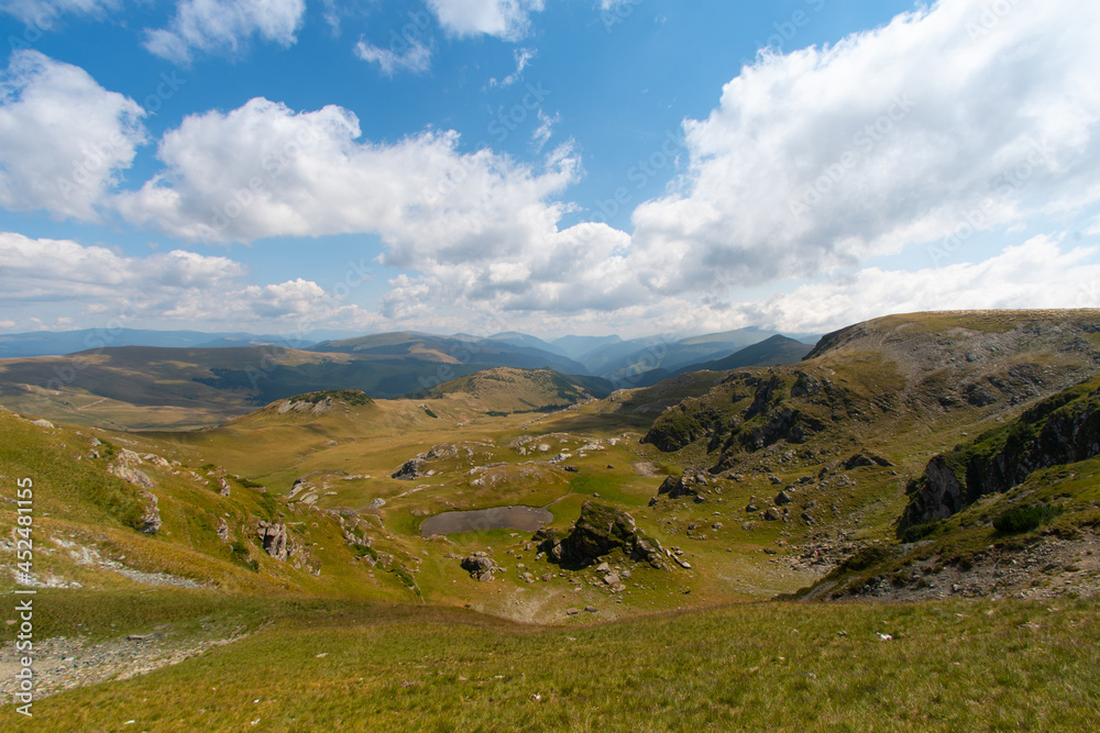 Landscape of Parang mountains in Romania, in summer
