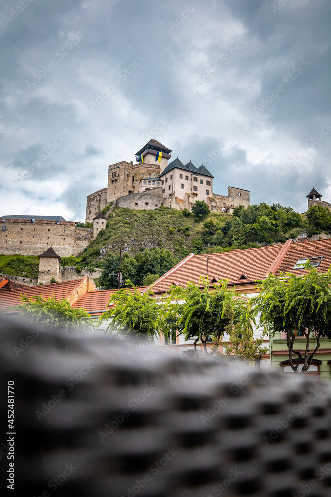 Trencin Castle on a cloudy day shit from the city centre