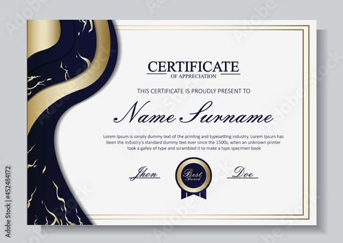 Certificate of appreciation template, simple and elegant design