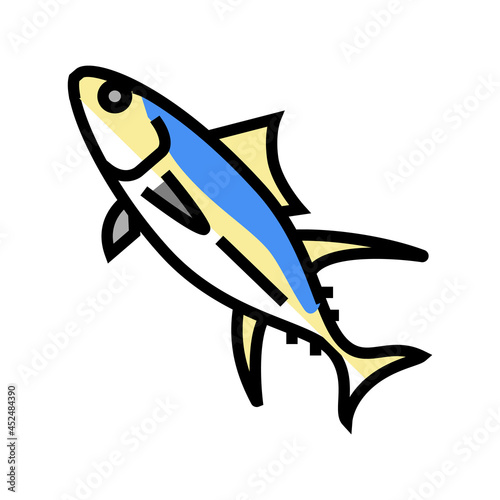 yellowfin tuna color icon vector. yellowfin tuna sign. isolated symbol illustration