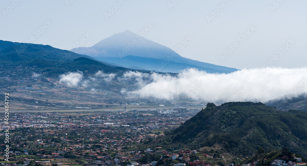 View of the valley, the old capital of the island of San Cristobal de La Laguna. Tenerife. Canary Islands. Spain. View from the observation deck - Mirador De Jardina.