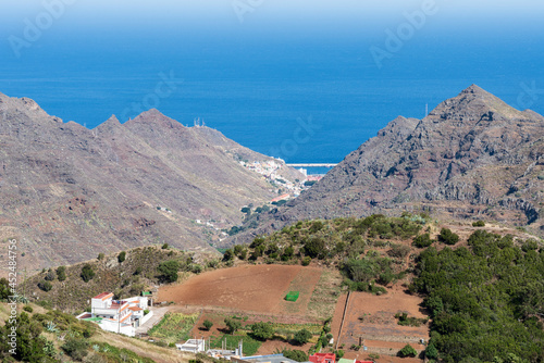 View of the nature landscape of valley and mountains from the observation deck - Mirador De Jardina. Tenerife. Canary Islands. Spain. photo