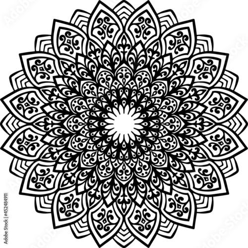 Mandala Art can be used for artwork decoration, coloring or tattoo design.