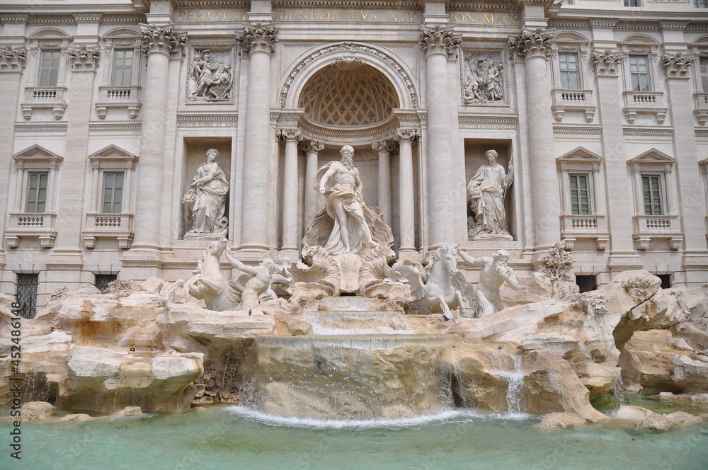 Beautiful Trevi Fountain (Fontana di Trevi)  in Rome, Italy