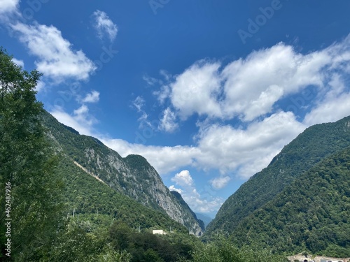 mountains and clouds